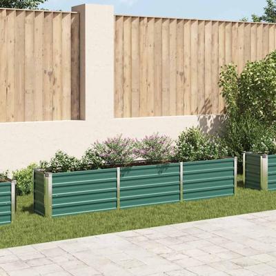 VidaXL Plantenbak verhoogd 240x40x45 cm gegalvaniseerd staal groen VidaXL Plantenbak verhoogd 240x40x45 cm gegalvaniseerd staal groen