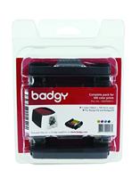 Pakket van 1 x kleurenlint en 100 blanco kaarten van 0,76 mm voor Badgy100 of Badgy200 - thumbnail