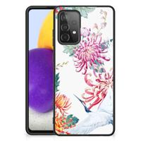 Samsung Galaxy A72 (5G/4G) Dierenprint Telefoonhoesje Bird Flowers - thumbnail