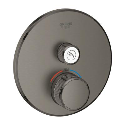 Opbouwdeel GROHE Grohtherm Smartcontrol Douche T, Rond Hard Graphite Geborsteld