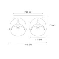 QAZQA Industriële plafondlamp wit met zilver 2-lichts verstelbaar - - thumbnail