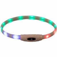 TRIXIE LICHTGEVENDE HALSBAND HOND USB SILICONEN OPLAADBAAR MEERKLEURIG - thumbnail