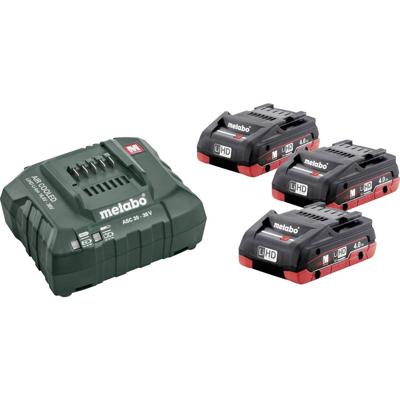 Metabo Basis-Set 3 x LiHD 18V / 4.0 Ah accu's | Lader ASC 55 / 12-36 V - 685132000 Metabo Basis-Set 3 x LiHD 18V / 4.0 Ah accu's | Lader ASC 55 / 12-36 V - 685132000