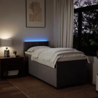 Boxspring met matras stof taupe 90x200 cm - thumbnail