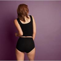 Dames Lace maxi - Kanten dames taille slip - Hoge onderbroek - Biologisch katoen - Badstof kruisje - thumbnail