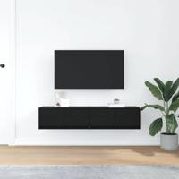 Tv-kasten 60x31x25,5 cm spaanplaat zwart eikenkleurig - thumbnail