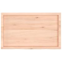 Wastafelblad 100x60x6 cm onbehandeld massief hout - thumbnail