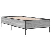 Bedframe bewerkt hout en metaal grijs sonoma eiken 90x190 cm - thumbnail