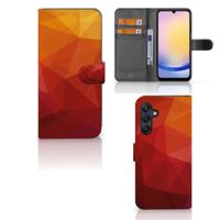 Book Case voor Samsung Galaxy A25 Polygon Red - thumbnail