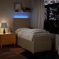 Boxspring met matras stof crèmekleurig 100x200 cm - thumbnail