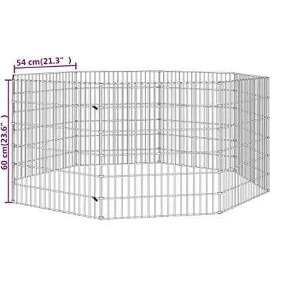 VidaXL Dierenverblijf 8 panelen 54x60 cm gegalvaniseerd ijzer VidaXL Dierenverblijf 8 panelen 54x60 cm gegalvaniseerd ijzer