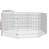 VidaXL Dierenverblijf 8 panelen 54x60 cm gegalvaniseerd ijzer - thumbnail