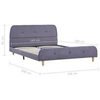 Bedframe zonder matras 135x190 cm lichtgrijs - thumbnail