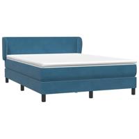 Boxspring met matras fluweel donkerblauw 160x210 cm - thumbnail