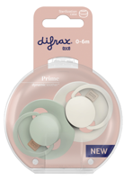 Difrax LOVI Prime Pacifier 0-6 Months - Coconut/Pistachio - thumbnail