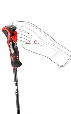 LEKI STOKKEN 3D AIRFOLIE zwart/rood 125