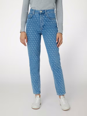 Guess 4G-Logo Mom Denim Broek Dames Blauw - Maat 27 - Kleur: Blauw | Soccerfanshop Guess 4G-Logo Mom Denim Broek Dames Blauw - Maat 27 - Kleur: Blauw | Soccerfanshop