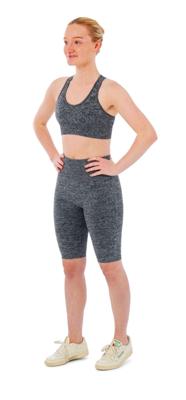 Xtreme Sportswear Dames Sportset - Korte Sportlegging + Sporttop - Antraciet Melange-XL Xtreme Sportswear Dames Sportset - Korte Sportlegging + Sporttop - Antraciet Melange-XL