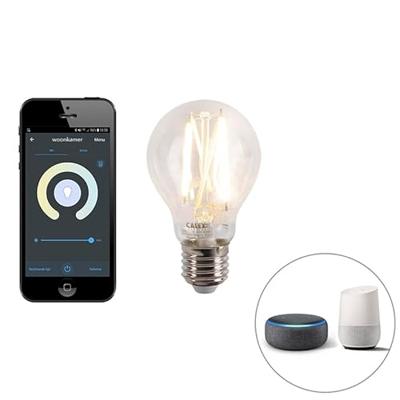 QAZQA Smart industriële plafondlamp hout met staal incl. 4 wifi A60 -