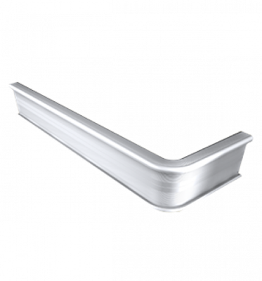 Küberit - Inschuif trapprofiel 845 hoek rechts 3mm PVC zilver - 100 cm