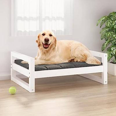 VidaXL Hondenmand 75,5x55,5x28 cm massief grenenhout wit VidaXL Hondenmand 75,5x55,5x28 cm massief grenenhout wit