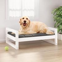 VidaXL Hondenmand 75,5x55,5x28 cm massief grenenhout wit - thumbnail