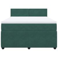 Boxspring met matras fluweel donkergroen 140x190 cm - thumbnail