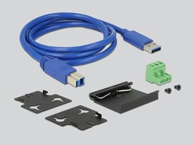 DeLock externe industriële hub 7 x USB 3.0 type A USB-hub, zwart