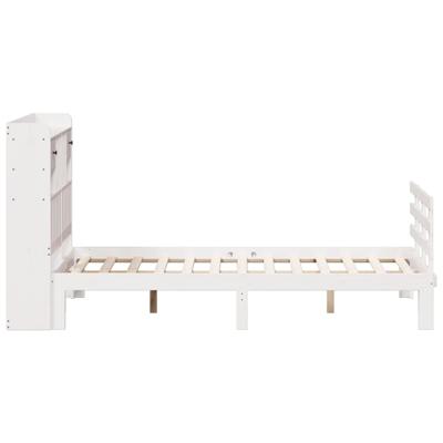 Bed met boekenkast zonder matras grenenhout wit 150x200 cm - thumbnail