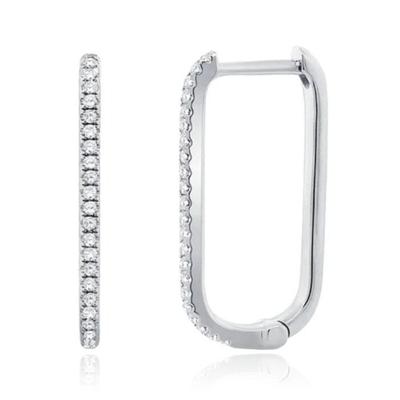 Elenza Zilverkleurige Rechthoekige Oorbellen met Zirkonia Elenza Zilverkleurige Rechthoekige Oorbellen met Zirkonia