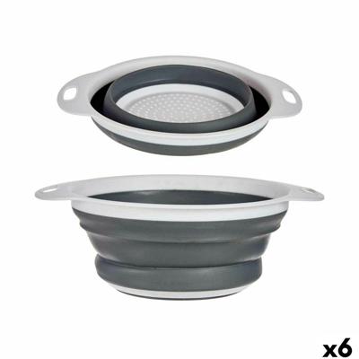 Strainer Kinvara Wit Grijs Polypropyleen TPR 25 x 20 x 8,5 cm 25 x 3 x 20 cm 24,5 x 3,5 x 20 cm (6 Stuks)
