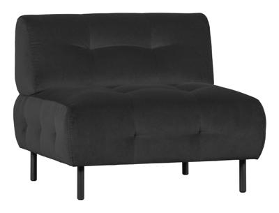 WOOOD Fauteuil 'Lloyd' Velvet, kleur Cast Iron