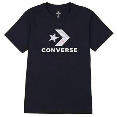 Dames-T-Shirt met Korte Mouwen Converse Seasonal Star Chevron Zwart - Maat: XS