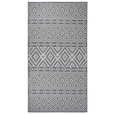 VidaXL Buitenkleed met patroon platgeweven 80x150 cm blauw VidaXL Buitenkleed met patroon platgeweven 80x150 cm blauw
