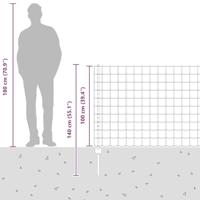 VidaXL Hek met paal zilver 1 x 10 m staal - thumbnail