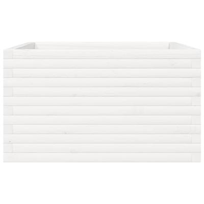 Plantenbak 80x80x45,5 cm massief grenenhout wit