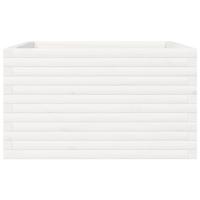 Plantenbak 80x80x45,5 cm massief grenenhout wit - thumbnail
