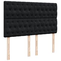 Boxspring met matras fluweel zwart 140x200 cm - thumbnail