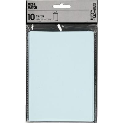 Creativ Company Kaarten, afmeting kaart 10,5x15 cm, 220 gr, lichtblauw, 10 stuk/ 1 doos