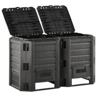 VidaXL Compostbak 800 l zwart - thumbnail