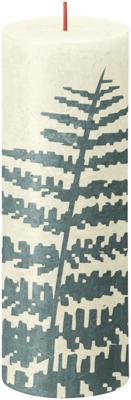 Bolsius Rustiek printed stompkaars 190/68 soft pearl fern