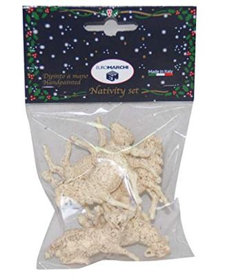 Kerststal schapen 5 figuren 6x5 cm kerstversiering Euromarchi - Euromarchi