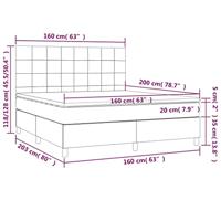 Boxspring met matras fluweel donkergroen 160x200 cm - thumbnail