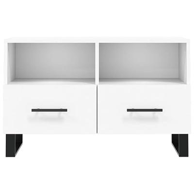 Tv-meubel 80x36x50 cm bewerkt hout wit