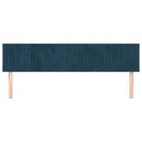 Hoofdborden 2 st 100x5x78/88 cm fluweel donkerblauw - thumbnail