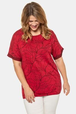 Ulla Popken Shirt, oversized, jacquardjersey, korte mouwen - Grote Maten