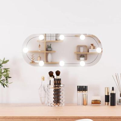 VidaXL Wandspiegel met led's ovaal 20x50 cm glas