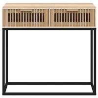 Wandtafel 80x30x75 cm bewerkt hout en ijzer - thumbnail