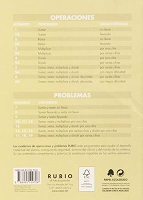 Wiskundeschrift Rubio Nº15 A5 Spaans 20 Lakens (10 Stuks)