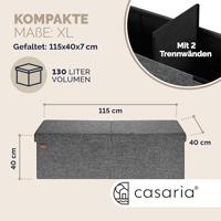 Opvouwbare Zitbank met opbergruimte en deksel - 115cm - Donkergrijs - thumbnail